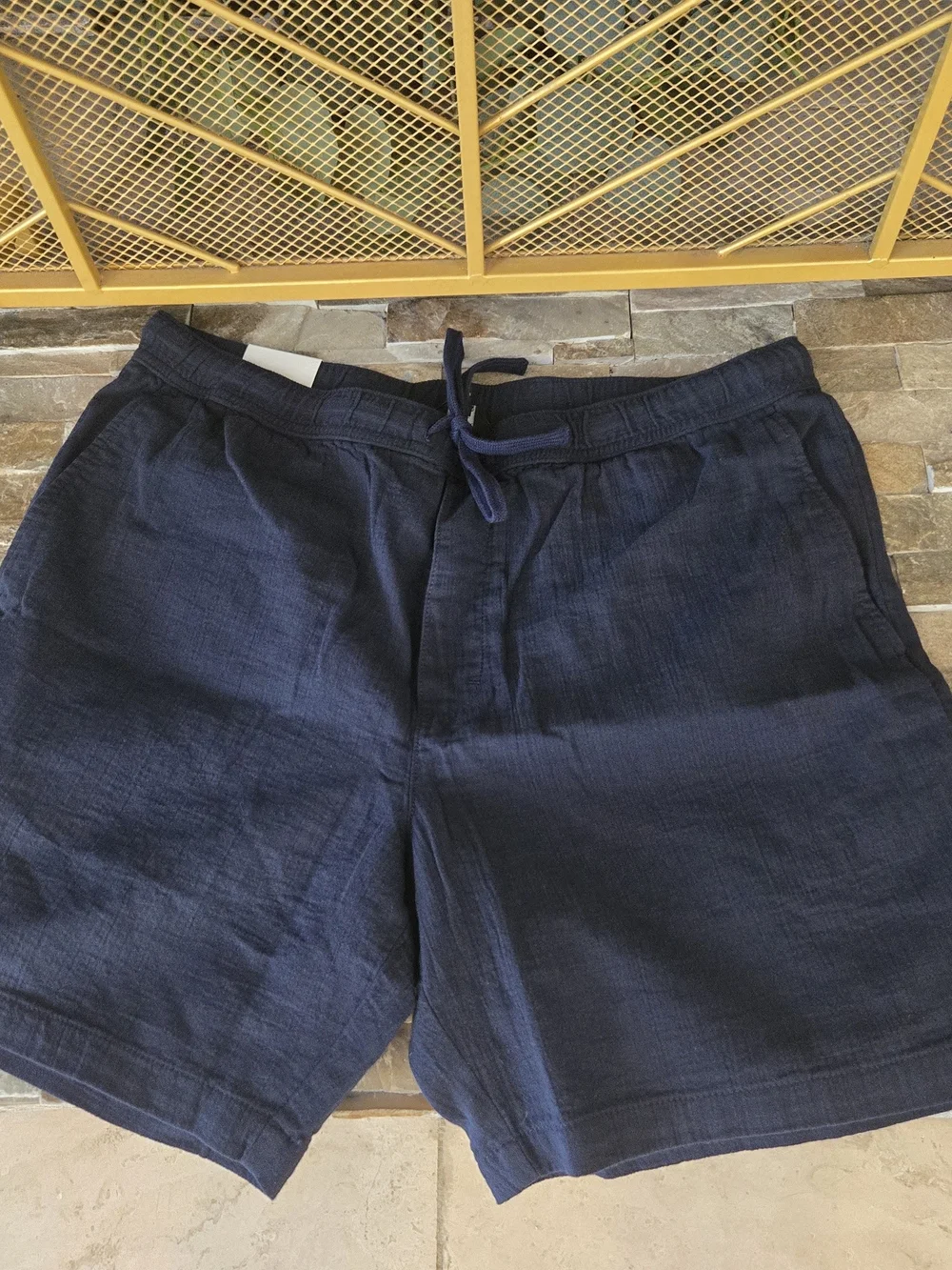 NWT Banana Republic Men's Matching Set Navy Blue Shirt & Shorts Size L